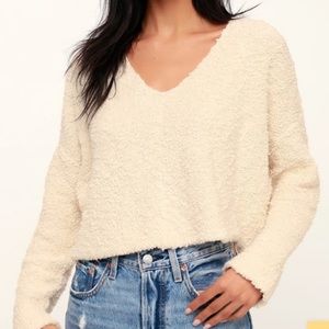 Free people popcorn pullover cropped sweater.